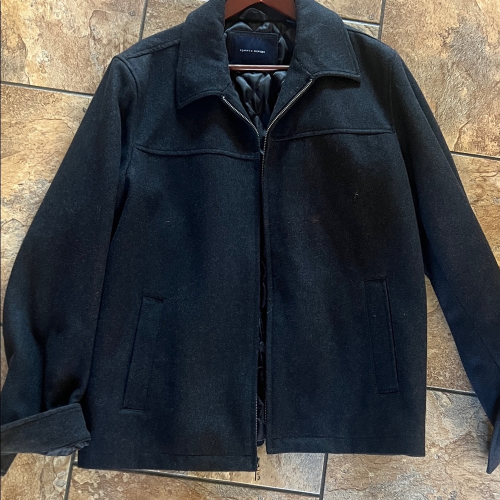 Tommy Hilfiger Black Pea Coat for Men